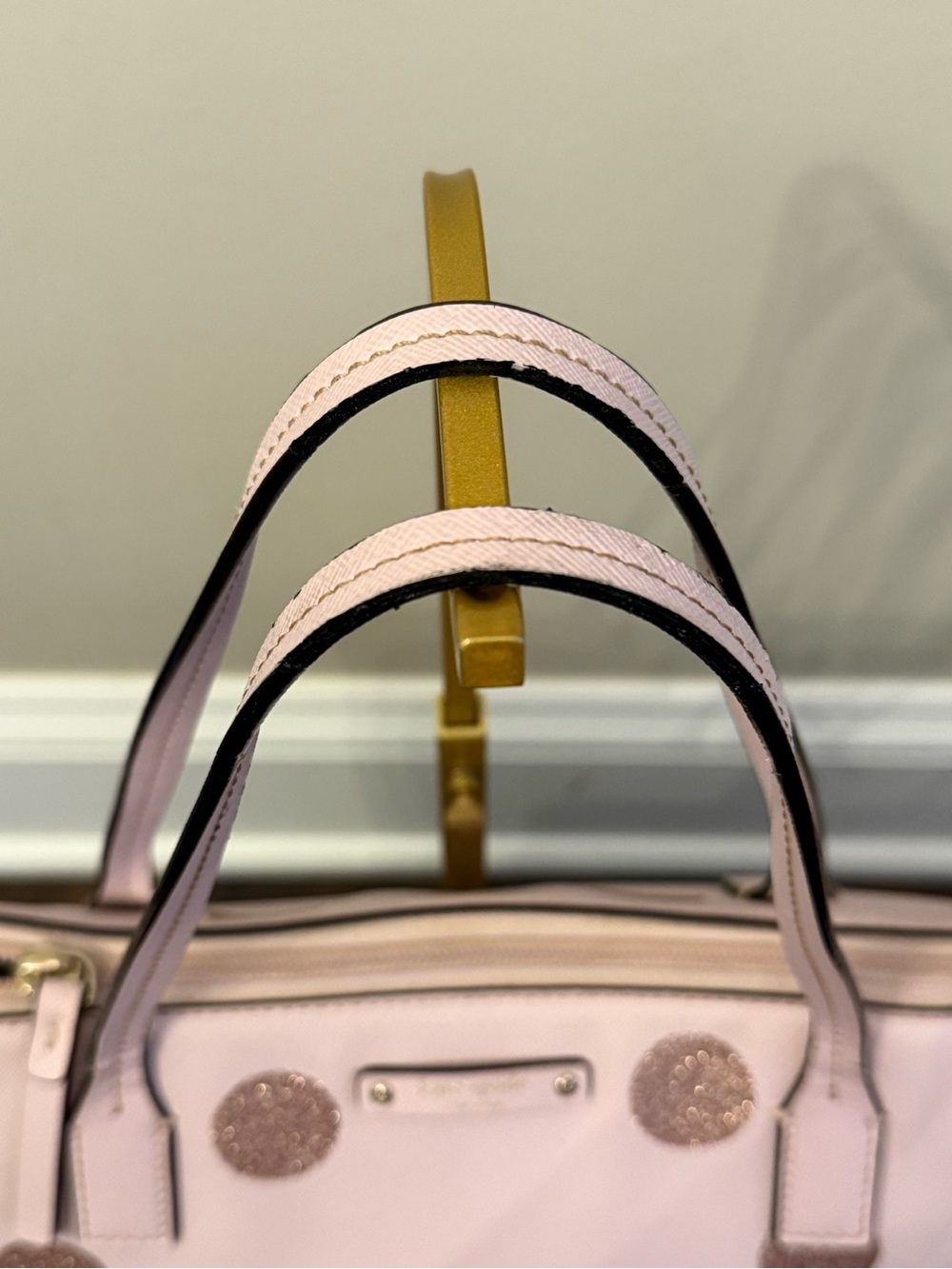 Kate Spade Haven Lane Hani “Plum Dawn” Glitter Polka Dot Tote ✨ - Picture 4 of 11